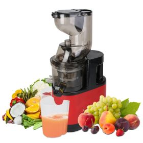 Cold Press Juicer Machine 300W Electric Slow Masticating Juicer for Whole Vegetable and Fruit with Reverse Function 2 Containers Cleaning Brush C