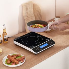 Portable Induction Cooktop 1800W Countertop Burner 9 Temp Levels Hot Plate (Option: black)