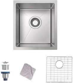 Undermount Kitchen Sink;  16 Gauge Stainless Steel Wet Bar or Prep Sinks Single Bowl (size: 17 x 19 x 9)