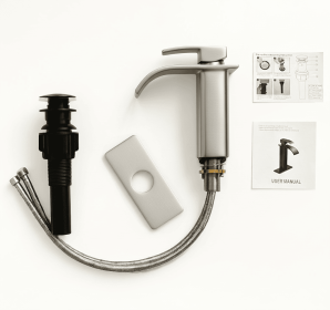 Single Handle Bathroom Faucet, Stainless Steel Single Hole Lavatory Faucet, Modern Sink Faucet, Brushed Nickel (Option: 1)